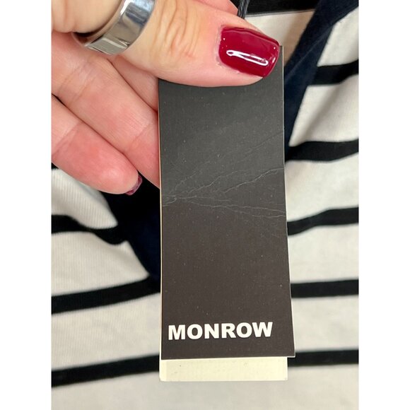 Monrow Striped Long Sleeve Polo Collar Mini Dress NWT - Size XS - Picture 4 of 6